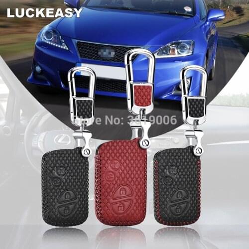 LUCKEASY For Lexus LS460 RX IS Brand New High Quality leather Smart Remote key Case Cover Holder