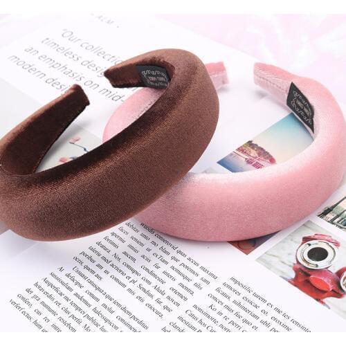 Fashionable New Wide - Brimmed Headband Hair Accessories Multi - Color Sponge Golden Velvet Headband Hair Accessories