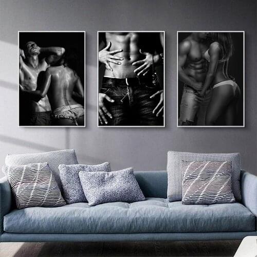 Sexy Men And Women 3 pcs set Diamond Painting full Square Round Drill 5d diy mosaic diamond Embroidery Black White Love Triptych