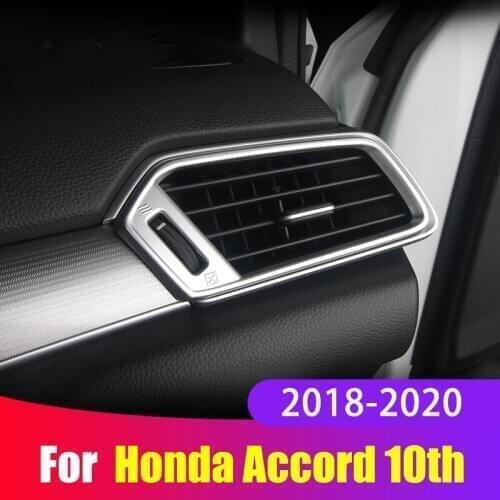 Car Front Dashboard Upper AC Air Outlet Vent Frame Cover Trim Sticker For Honda Accord 1X 0th 2018 2019 2020 Accessories