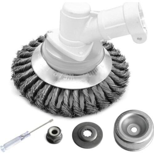 Brushcutter Head and Gearbox Fixing Kit Steel Wire Trimmer Head Grass Weed Cutting Rusting Dust Removal Plate for Lawn Mover