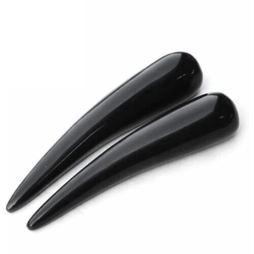 Natural black yak horns Scrapping massage stick pen Gua Sha acupuncture point massager pen eye face foot beauty massager tool