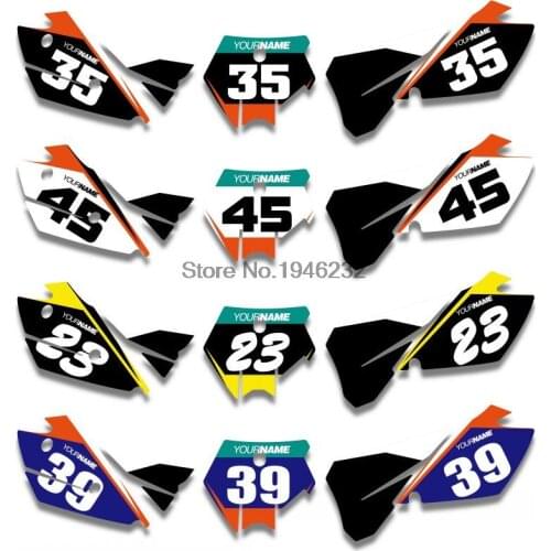 NICECNC Custom Number Plate Background Graphics Sticker & Decal For KTM SX 125 250 380 400 520 2003 2004