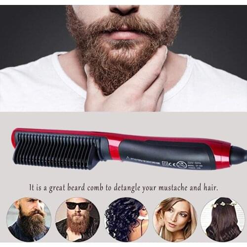 New Beard Straightener Comb Beard Care Portable LCD Display Ion Straight Hair Comb Heated Anti-static Comb For Men Woman