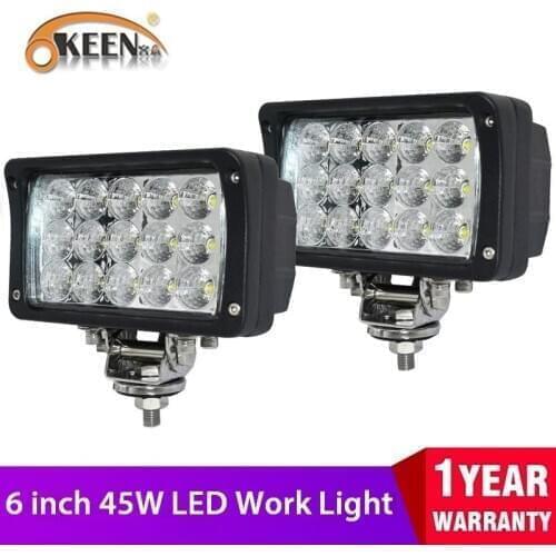 OKEEN 2pcs 45W 4500LM Flood Led Off Road Lights Super Bright Driving Fog Light Boat Light Driving Led Work Light For Truck Auto