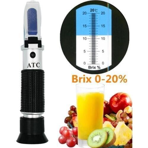 Handheld Refractometer Honey Fruit Sugar Solution Brix 0-20% Optical Refractometer Sugar Measuring Instrument