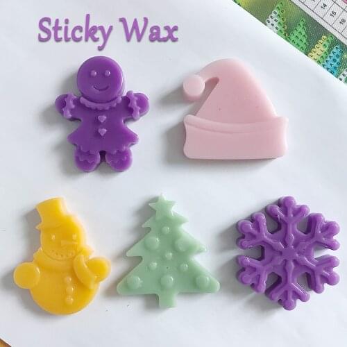 Christmas Tree Snowman Sticky Wax for Diamond Painting DIY Tools Pick Up Round Square Drills Clay Mud for 5D Painting Art Craft