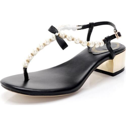 2019 Fashion Pearl Flip Flops Women Slippers Summer Casual Shoes Beach Slippers Flat Beach Women Sandals