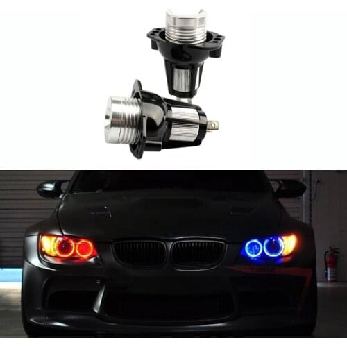 2PCS 10W LED Angel Eyes Marker Lights Bulbs Error Free White/Red/Blue for BMW E90 E91 3 Series 325i 328i 335i Car Styling