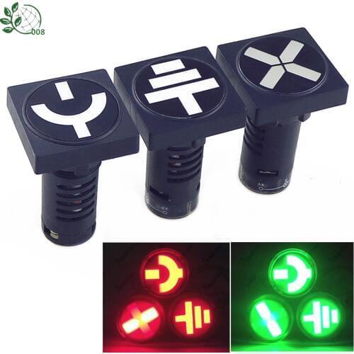 22mm breaker switch position round indicator lights signal lamp square Free Shipping AD16-22WF D/N/G 12V 24V 36V 48V 110V 220V