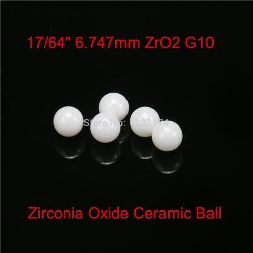 17/64" 6.747mm ZrO2 Zirconia Oxide Ceramic Ball G10 100pcs for valve ball,bearing, homogenizer,sprayer,pump 6.747mm ZrO2 ball