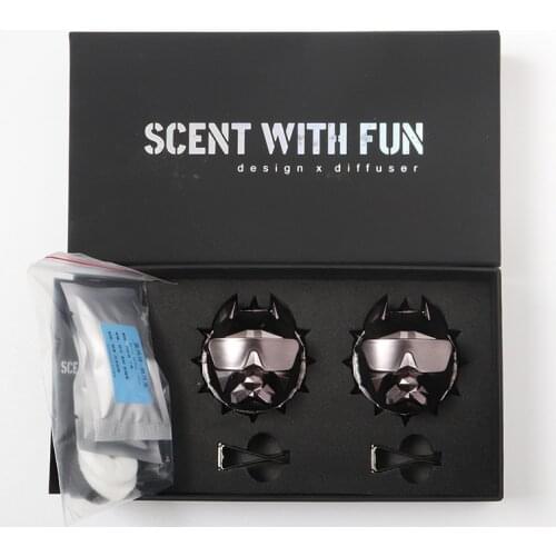 2PCS Creative Bulldog Car Air Freshener Auto Cool Box Car Perfume Refill Good Smell Car Fragrance Bulldog Perfume Scent Gift