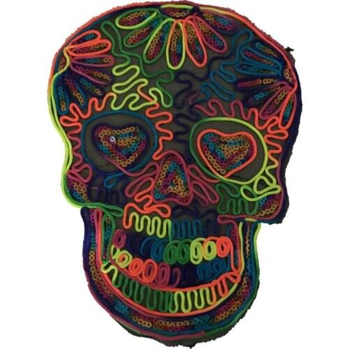 2pcs/LOT FlowerSkull Embroidered Iron on Patches for Clothes Shoes Floral Skeleton Embroidery Applique Patch DIY Sewing 8 Styles