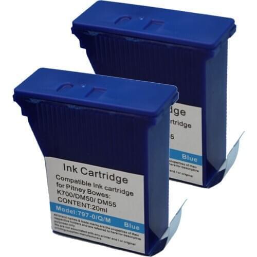 2 Pack Blue Compatible Fluorescent 797-0 Postage Meter Ink for Pitney Bowes 797-0 K700 Mailstation2 K7M0 Postage Meters