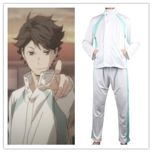 2019 Haikyuu!! Aoba Johsai Cosplay Costume High School Volley Ball Team Sprotswear Oikawa Tooru School Uniform Jacket and Pants