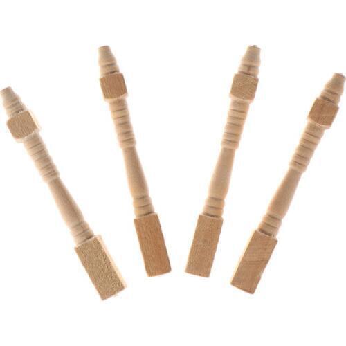 4pcs/lot 1:12 Dollhouse Miniature DIY Wooden Furniture Chair Table Leg Accessories