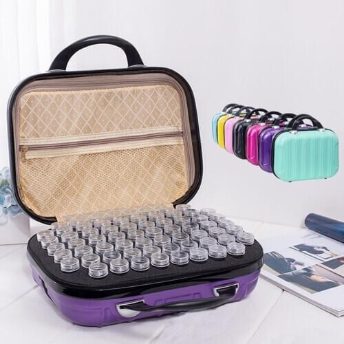 GLymg 132 Bottles Diamond Painting Storage Box Tool Diamond Embroidery Accessories Hand Bag Zipper Container