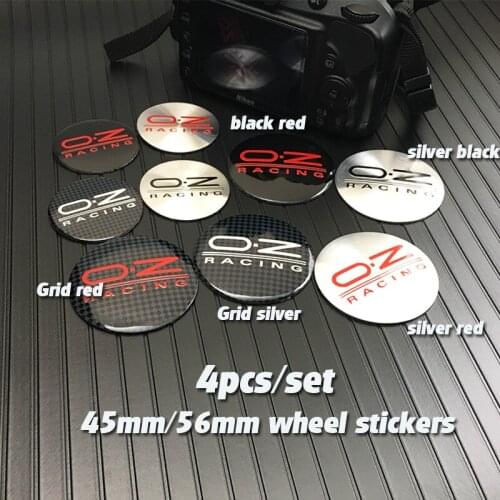 Aluminum OZ OZ Racing Logo 45mm 56mm Auto Car Wheel Rim Cap Car Emblem Sticker Badge Covers Decoration 4PCS Auto Car Styling
