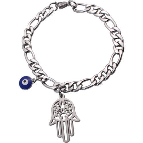 Islam muslim hamsa hand of fatima turkey evil eye stainless steel Bracelets