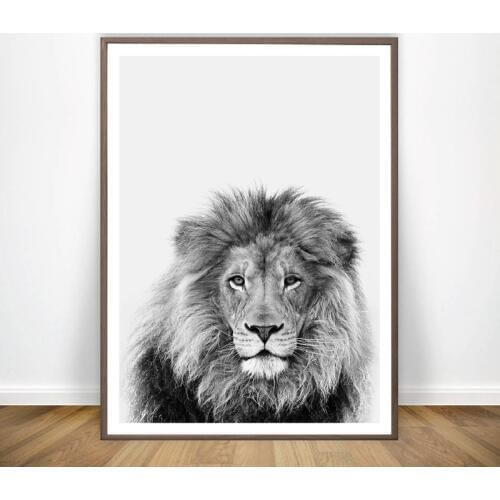 Black and White Animal Lion Art Decor Canvas Painting Wall Picture Safari Lion Photo Art Prints And Poster Modern Home Decor