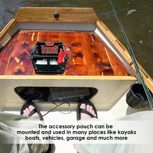 Black Elastic Nylon Boat Beer Storage Mesh Bag Holder