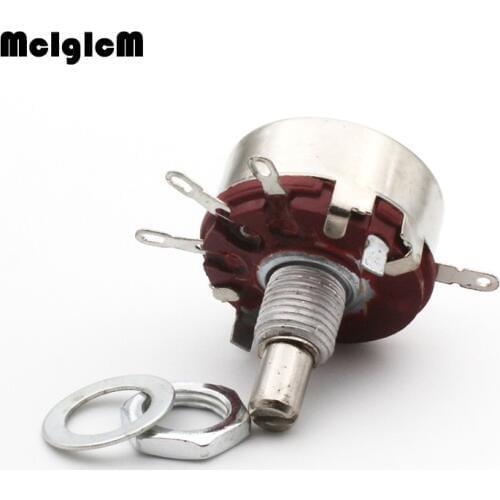 MCIGICM 40pcs WTH118 1A Round Shaft Carbon Rotary Taper Potentiometer 470 ohm 1K 2.2K 4.7K 10K 22K 47K 100K 220K 470K 1M ohm