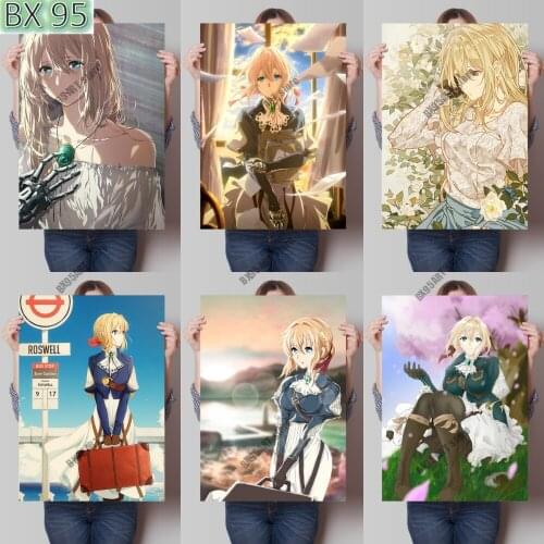 Canvas Painting Violets Evergarden Anime Wall Art Posters and Prints Nordic Room Decor Pictures for Living Kids Home Decoration