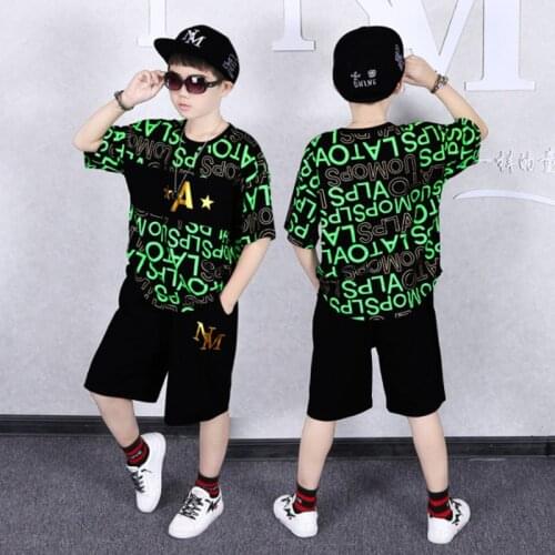 Summer Boys Clothes Sets Print Tops+Cotton Short Pants 2 Pieces Suit Infant Boys Party Clothing Size 4 6 8 10 12 14 16 Years