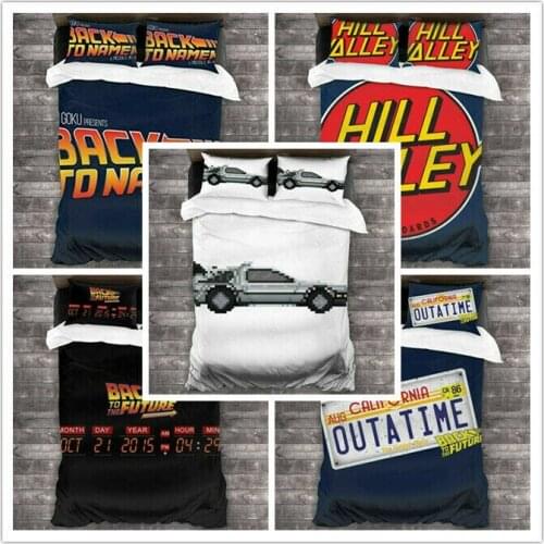 Back To The Future Bedding Set 2/3Pcs Duvet Cover & Pillowcase(s) 3D Printed Quilt Cover For Home Textile Gift