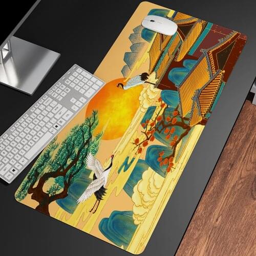 Chinese Style Beautiful Ink Painting Mouse Pad Best-selling Gaming PC Gamer Rubber Mouse Pad Game Accessories Keyboard Mousepad