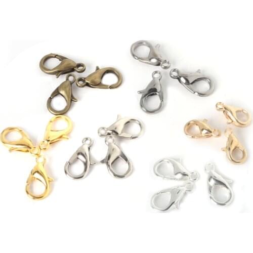 14mm Lobster Clasp Hooks Gold Silver Rhodium Bronze for necklace bracelet chain DIY,Jewelry Accessory Findings Parts FKA022-03