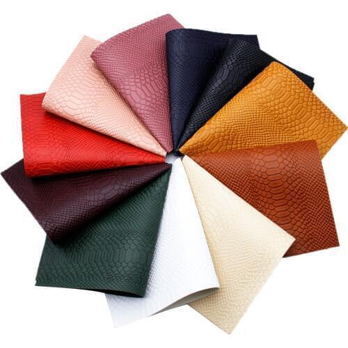 David accessories 20*33cm Faux Leather Sheets Fabric Faux DIY Bow Fabric Bump Texture Snake Pattern Synthetic Leather,1Yc9634