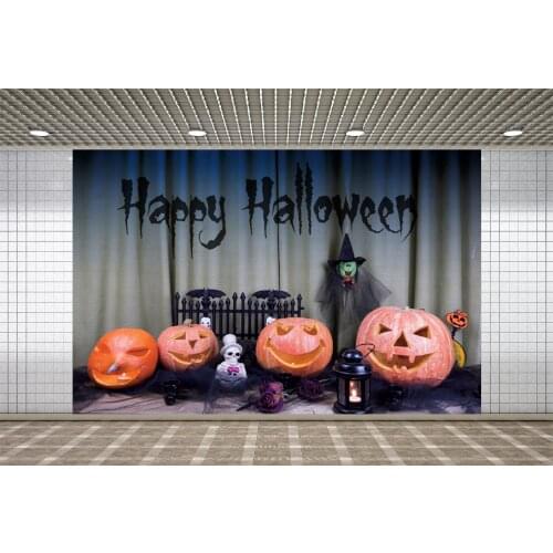 Lyavshi Happy Halloween Festival Party Pumpkin Horrible Ghost Interior Curtain Background Banner Photography For Photo Backdrop