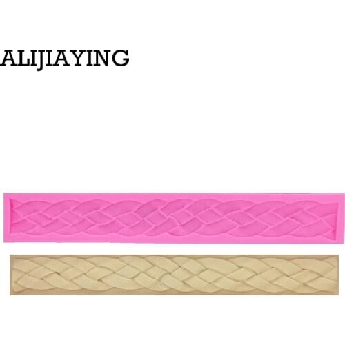 M0506 Long Rope 3D Cake Border Silicone Mold Fondant lace Cake Decorating Tools Gumpaste Chocolate Moulds