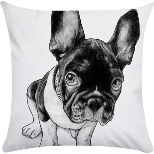 MLGB Funny Animal Poster Pattern Decoration Cushions Cover Bulldog Dog Sofa Chair Square Throw Pillow Case 45X45CM