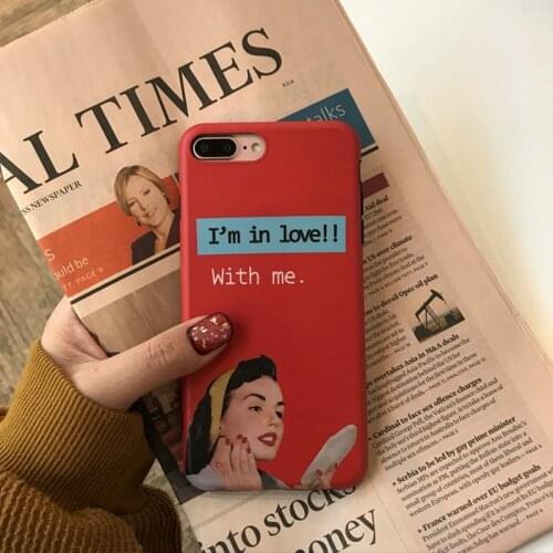 Fashion Beauty Girl Phone Case For iphone XS XR case Lovely Cartoon Red covers For iphone 6 6S 7 8 Plus Soft Back Cover Cases on