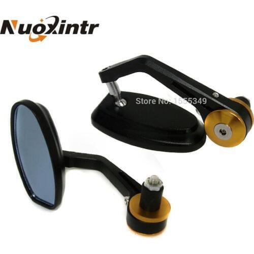 Motorcycle Side Aluminum Gold 7/8" Handlebar Bar End Mirrors for Yamaha Honda Suzuki Kawasaki Harley Davidson