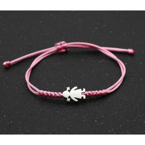 New Fashion Lovely Silver Color Little Girl Charm Bracelet Wish Lucky Rope Braided Thread String Bracelets For Women Best Gift