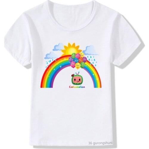 New arrival 2021 baby tshirt kids clothes rainbow print girls/ boys t-shirt summer Harajuku shirt camisetas tshirt girls tops