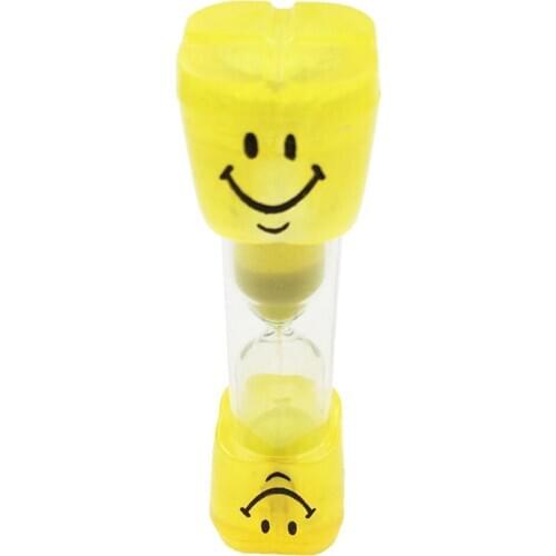 3 Minutes Sand Timer Kitchen Plank Clock Hourglass Sandglass Yellow Kids Toy