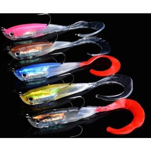 1Pcs Soft Silicone Lures 14.7G/10 CM Lead Head Jig Fishing Lures Softbaits Fish Single Hook Artificial Bait Supplies Tackles