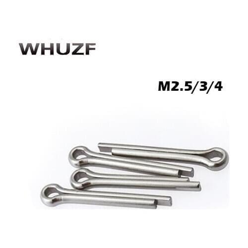 40pcs M2.5/3/4x10/12/14/16/20/25/30/35/40 304 Stainless steel Open elastic pins Hairpin Cotter pin 10mm-40mm length