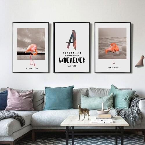 Nordic Animal Flamingo Poster Modern Photography Canvas Quote Painting Natural Art Print Wall Picture Living Room Home Decor