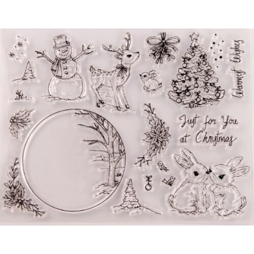 Snowman Rabbit Silicone Clear Seal Stamp DIY Scrapbooking Embossing Photo Album Decor