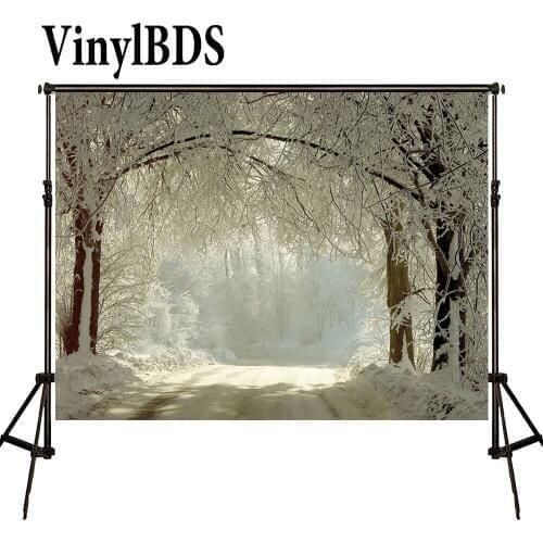 VinylBDS Backdrops 8x8ft Snow Forest Background Winter Photography Backdrops Christmas Backdrop Fairy Tale Forest Photo