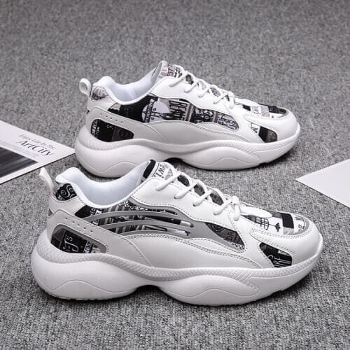 High-quality Mens shoes Thick-soled increased Sneakers New 2020 Cloth PU Ladies Plus size Casual