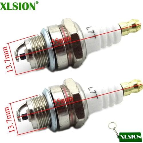 XLSION 2pcs L7T Ignition Spark Plug For 47cc 49cc 2 Stroke ATV Quad Go Kart Tricycle Dirt Pocket Mini Moto Bike