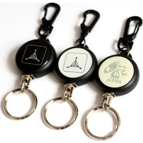 1pcs Fly Fishing Tackle Boxes Retractor Tools Badge Holder Retractable Key Chain Ring Reel Carabiners Clip Steel Wire Cord Pesca