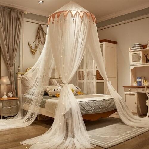 2021 New Dome Mosquito Nets Three-Door Installation-Free Floor Princess Style round Ceiling Mosquito Net