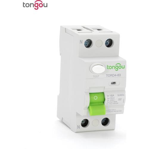 2P 16A RCCB RCD 30mA 110V 220V 230V~ AC Magnetic Type Residual Current Circuit Breaker TORD4-63